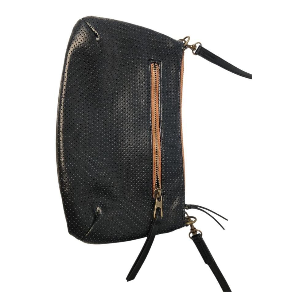 Universal Thread Black Faux Leather Crossbody Purse Perforated Adjustable Strap - Picture 4 of 7